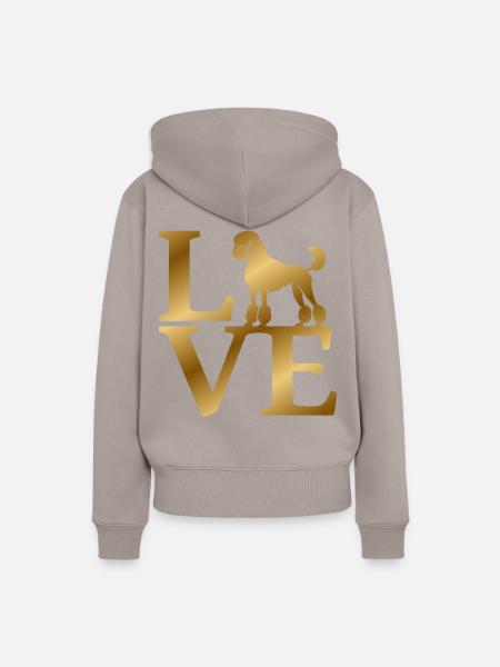 Love Pudel - Frauen Premium Bio Hoodie - Taupe