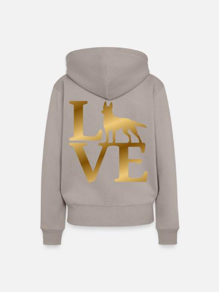 Love Malinois - Frauen Premium Bio Hoodie - Taupe
