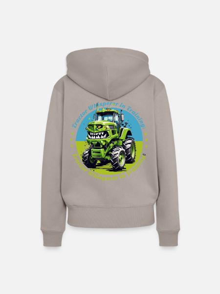 Traktorflüsterer in der Ausbildung - Frauen Premium Bio Hoodie - Taupe