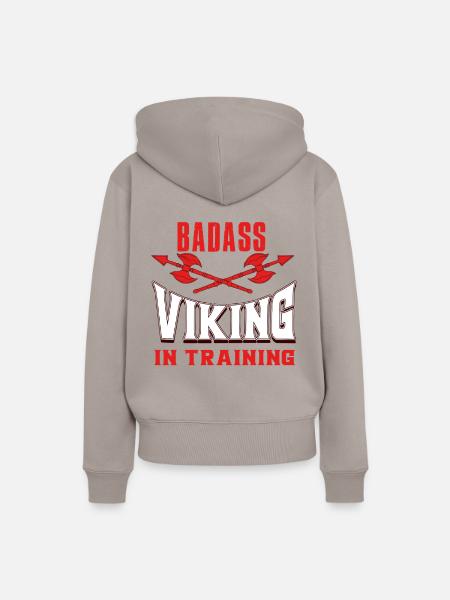 VIKINGS - Frauen Premium Bio Hoodie - Taupe