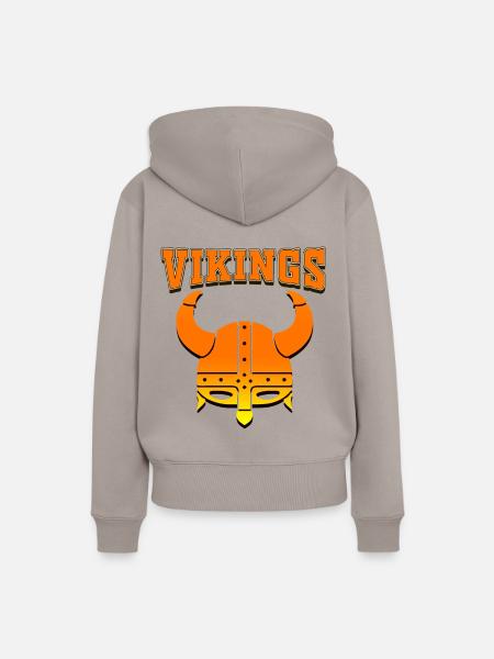 VIKINGS - Frauen Premium Bio Hoodie - Taupe
