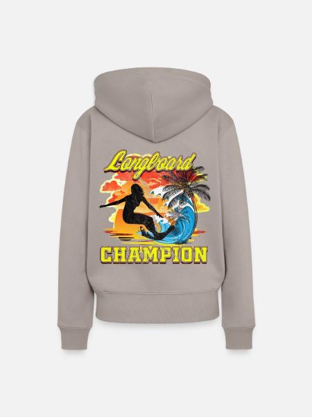 Surf Longboard CHAMPION - Frauen Premium Bio Hoodie - Taupe