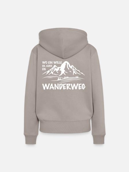 Wandern in den Bergen - Frauen Premium Bio Hoodie - Taupe