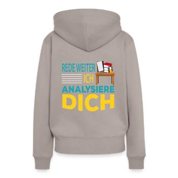 Psychologie Student - Frauen Premium Bio Hoodie - Taupe - Hinten - Julia (174cm)