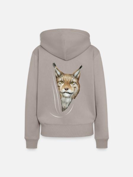 Luchs Luchse Luchsliebhaber Geschenk - Frauen Premium Bio Hoodie - Taupe
