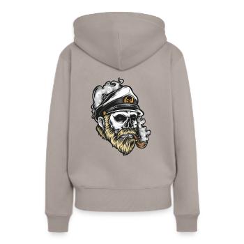 Capitaine capitaine - Sweat à capuche Premium bio Femme - taupe - Dos - Julia (174cm)