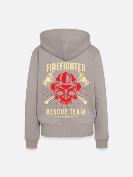 Feuerwehrmann Rettungs Team - Frauen Premium Bio Hoodie - Taupe