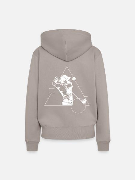 Golf Golfplatz Golfer Geometrie - Frauen Premium Bio Hoodie - Taupe