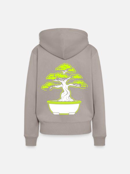 Bonsai Baum Symbol - Frauen Premium Bio Hoodie - Taupe