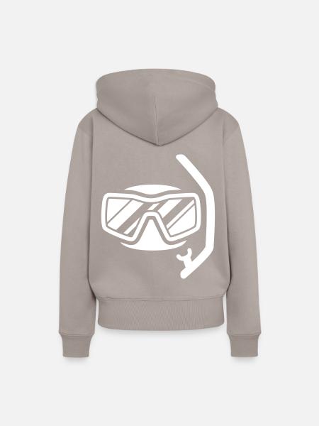Taucherbrille Silhouette - Frauen Premium Bio Hoodie - Taupe