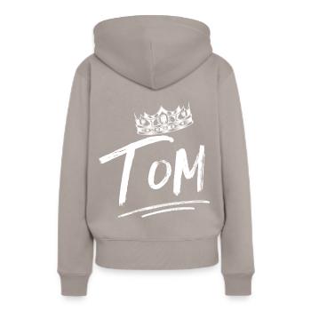 Tom - Sweat à capuche Premium bio Femme - taupe - Dos - Julia (174cm)