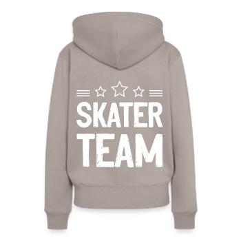 Patinage de l’équipe de patinage - Sweat à capuche Premium bio Femme - taupe - Dos - Julia (174cm)