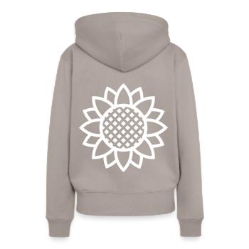 Icône d’icône de tournesol - Sweat à capuche Premium bio Femme - taupe - Dos - Julia (174cm)