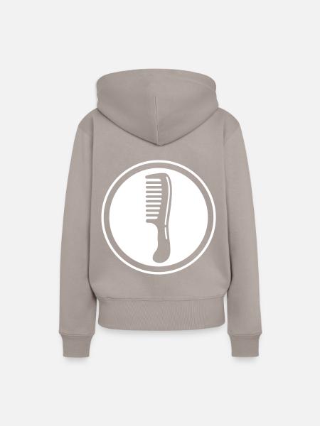 Kamm Friseur icon - Frauen Premium Bio Hoodie - Taupe
