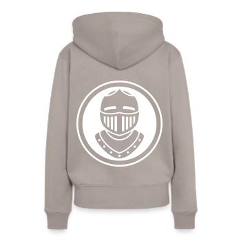 Casque de chevalier - Sweat à capuche Premium bio Femme - taupe - Dos - Julia (174cm)