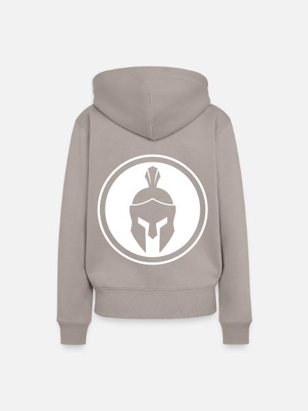 Spartaner Helm - Frauen Premium Bio Hoodie - Taupe