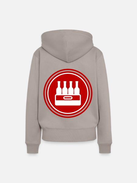 Bierflasche Kiste - Frauen Premium Bio Hoodie - Taupe