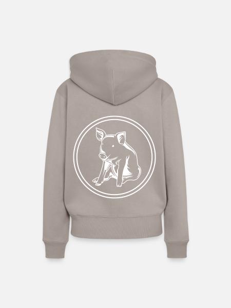 Schwein Tier - Frauen Premium Bio Hoodie - Taupe