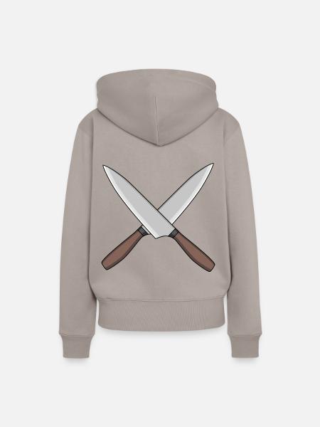 Koch Küchenmesser Köche Köchin - Frauen Premium Bio Hoodie - Taupe
