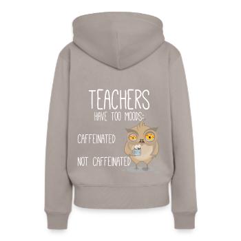 Caféin des professeurs non caféiné - Sweat à capuche Premium bio Femme - taupe - Dos - Julia (174cm)