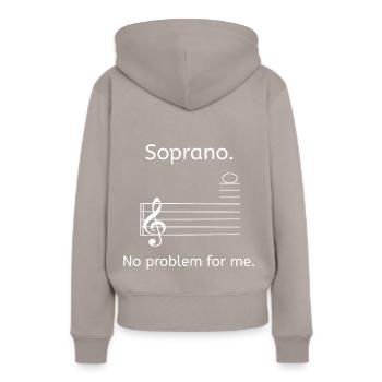 Soprano. No Problem for Me - Choir Musician Gift - Frauen Premium Bio Hoodie - Taupe - Hinten - Julia (174cm)