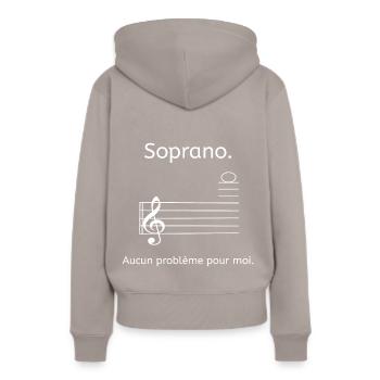 Soprano. Aucun problème pour moi. - chanteurs - Sweat à capuche Premium bio Femme - taupe - Dos - Julia (174cm)