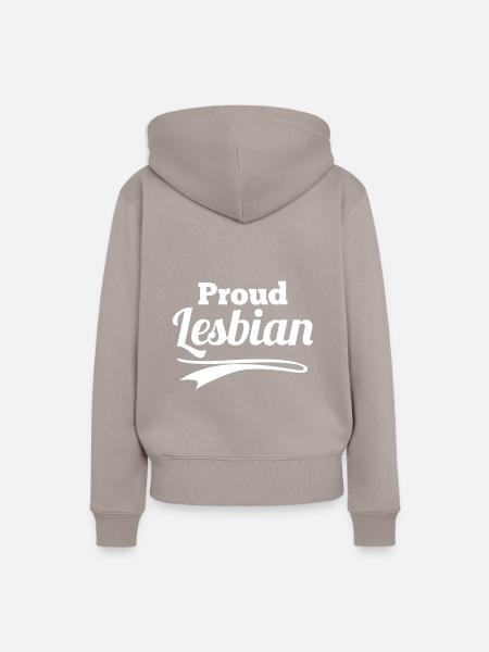 proud lesbian - Frauen Premium Bio Hoodie - Taupe