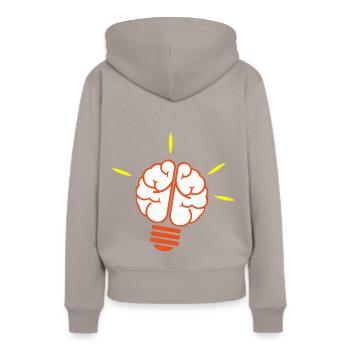 Ampoule, ampoule, lumière, cerveau - Sweat à capuche Premium bio Femme - taupe - Dos - Julia (174cm)