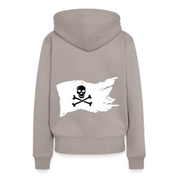 pavillon noir - Sweat à capuche Premium bio Femme - taupe - Dos - Julia (174cm)