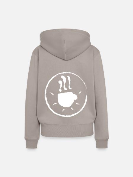 Kaffee Kaffeeliebe Kaffeetasse Kaffeefan - Frauen Premium Bio Hoodie - Taupe