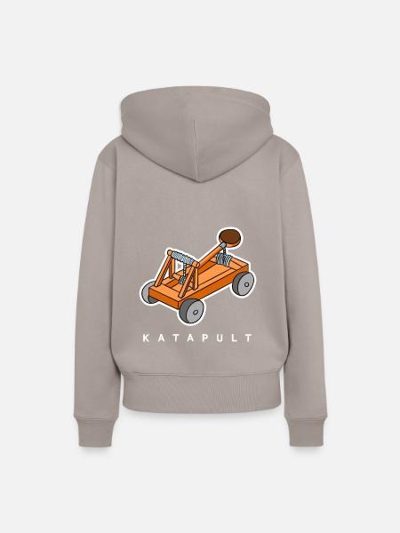 Katapult - Geschenkidee für Mittelalterfans - Frauen Premium Bio Hoodie - Taupe