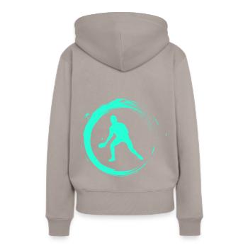 Ping-ping-lt - Sweat à capuche Premium bio Femme - taupe - Dos - Julia (174cm)