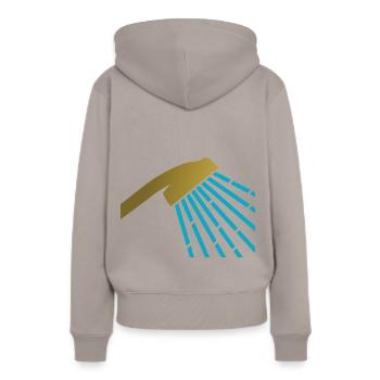 Golden Shower - Sweat à capuche Premium bio Femme - taupe - Dos - Julia (174cm)