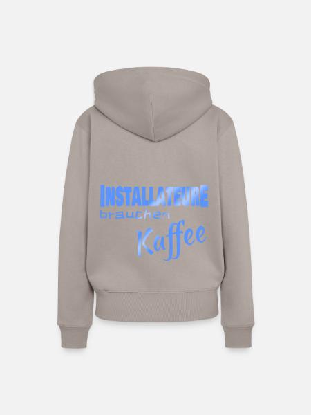 Installateur - Frauen Premium Bio Hoodie - Taupe