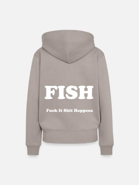 FISH - Frauen Premium Bio Hoodie - Taupe