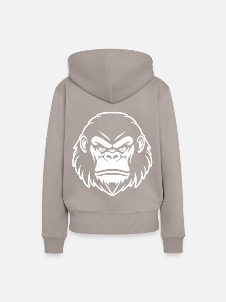 Gorilla Kopf - Frauen Premium Bio Hoodie - Taupe