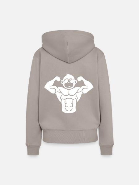 affe muskeln - Frauen Premium Bio Hoodie - Taupe