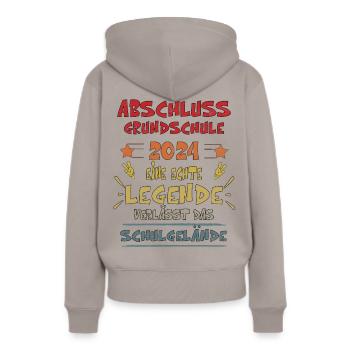 Abschluss 2024 Grundschule Legende T-Shirt - Frauen Premium Bio Hoodie - Taupe - Hinten - Julia (174cm)