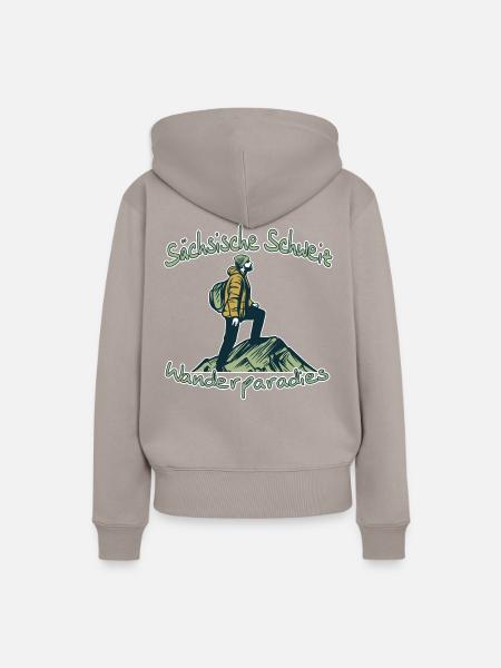 Wanderparadies Sächsische Schweiz - Frauen Premium Bio Hoodie - Taupe