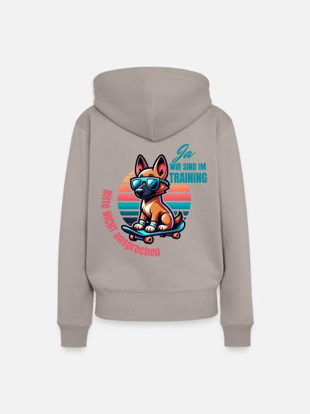 Hunde Training - Frauen Premium Bio Hoodie - Taupe