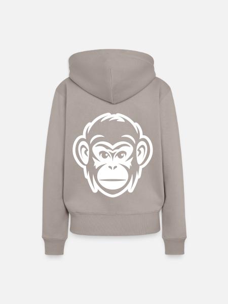 Affe Kopf - Frauen Premium Bio Hoodie - Taupe