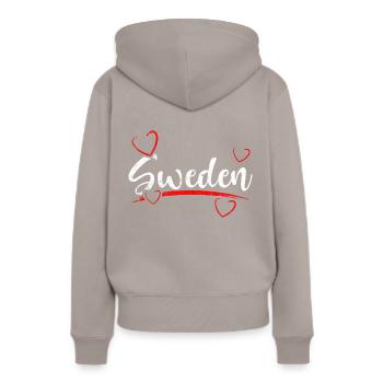 Suède coeur Suède - Sweat à capuche Premium bio Femme - taupe - Dos - Julia (174cm)