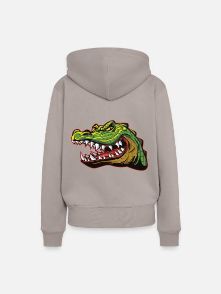 Alligator Krokodil - Frauen Premium Bio Hoodie - Taupe