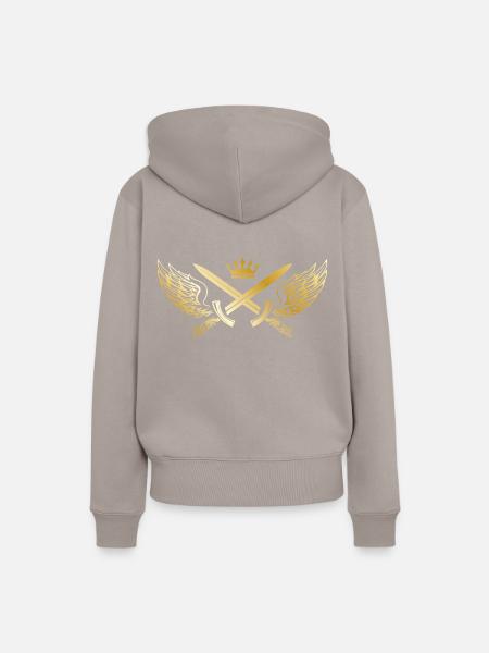 schwert wappen gold krone - Frauen Premium Bio Hoodie - Taupe