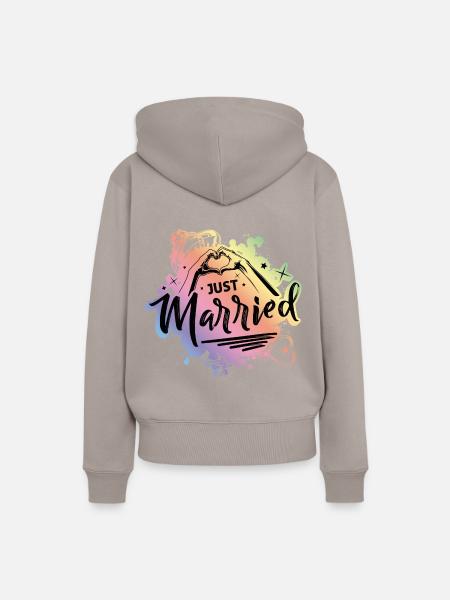 Just Married Love - Frauen Premium Bio Hoodie - Taupe