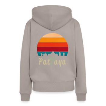 Pattaya Thailand Skyline - Frauen Premium Bio Hoodie - Taupe - Hinten - Julia (174cm)
