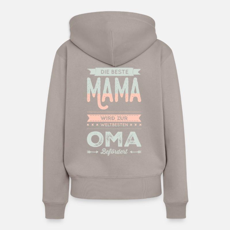 Mama wird zur Oma befördert - Frauen Premium Bio Hoodie - Taupe
