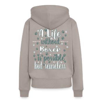 Leben Liebe Hunderasse Boxer Hund - Frauen Premium Bio Hoodie - Taupe - Hinten - Julia (174cm)
