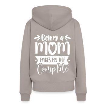 Being a mother completes me - Women’s Premium Organic Hoodie - taupe - Back - Julia (174cm)