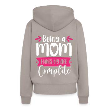 Being a mother completes me - Women’s Premium Organic Hoodie - taupe - Back - Julia (174cm)